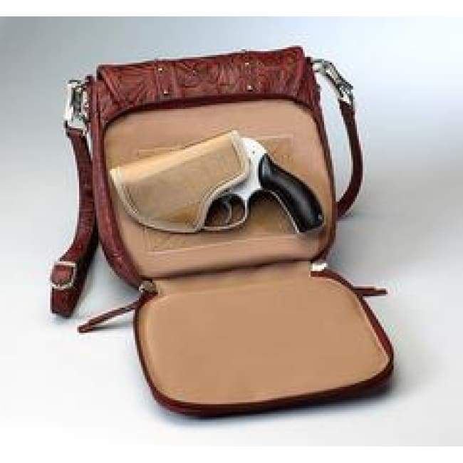GTM Original Simple Bling Leather Tooled Concealed Carry Crossbody Pouch - Hiding Hilda, LLC