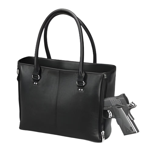 GTM Original Traditional Open Top Leather Concealed Carry Tote - Hiding Hilda, LLC