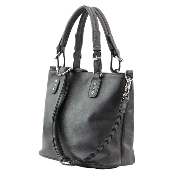 Lady Conceal Ella Braided Lockable Concealed Carry Purse with Crossbody Strap - Purse