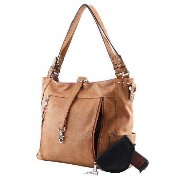 Lady Conceal Roomy Brooklyn Locking Conceal Carry Hobo to Crossbody Purse - Hiding Hilda, LLC