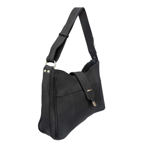 Lockable Leather Hobo Conceal Carry top flap by Roma - Hiding Hilda, LLC