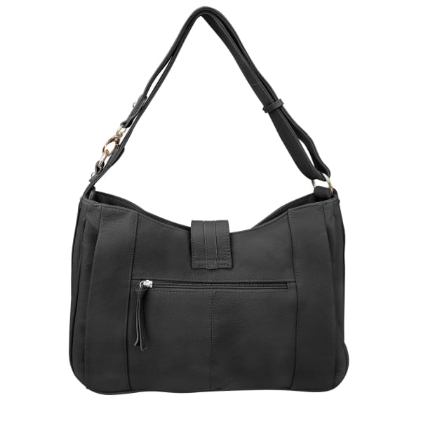 Lockable Leather Hobo Conceal Carry top flap by Roma - Hiding Hilda, LLC