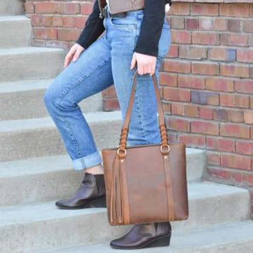 New Bella Leather Lockable Concealed Carry Shoulder Tote - Tote