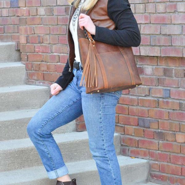 New Bella Leather Lockable Concealed Carry Shoulder Tote - Tote