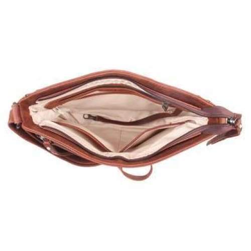 Brynn Arched Lockable Leather Concealed Carry Crossbody Purse by Lady Conceal - NEW! - Hiding Hilda, LLC