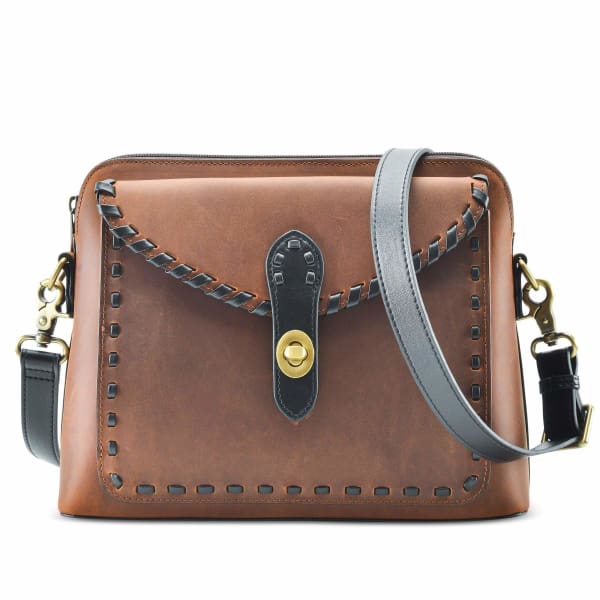 New Evelyn Lockable Concealed Carry Leather Crossbody Organizer - Distressed Brown - New Color! - Crossbody