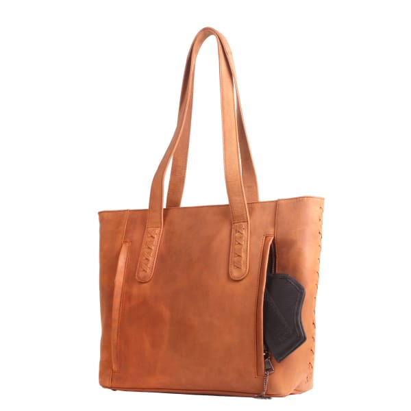 New Norah Laced Concealed Carry Roomy Leather Tote by Lady Conceal - Tote