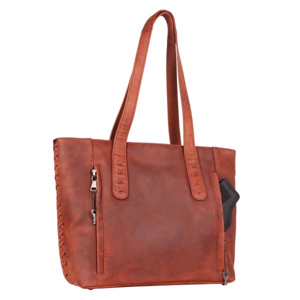 New Norah Laced Concealed Carry Roomy Leather Tote by Lady Conceal - Tote