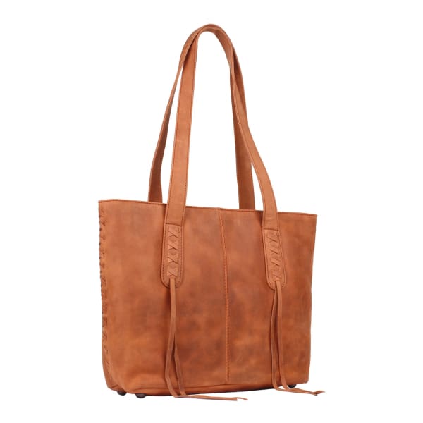 New Reagan Mid-Sized Laced Leather Conceal Carry Tote Handbag w/Lockable Zippers - Tote