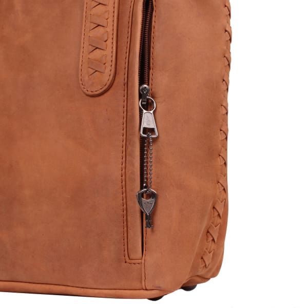New Reagan Mid-Sized Laced Leather Conceal Carry Tote Handbag w/Lockable Zippers - Tote