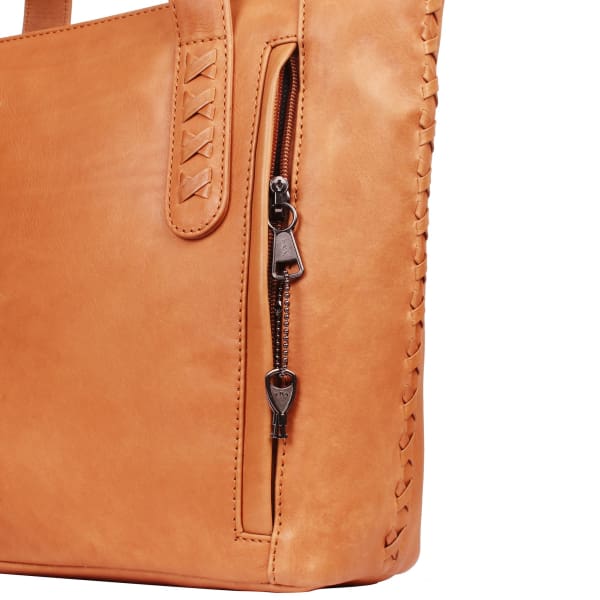 New Reagan Mid-Sized Laced Leather Conceal Carry Tote Handbag w/Lockable Zippers - Tote