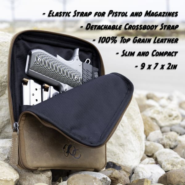 NEW Unisex Conceal Carry Leather Waist pack Crossbody Pistol Pouch - Waist Pack