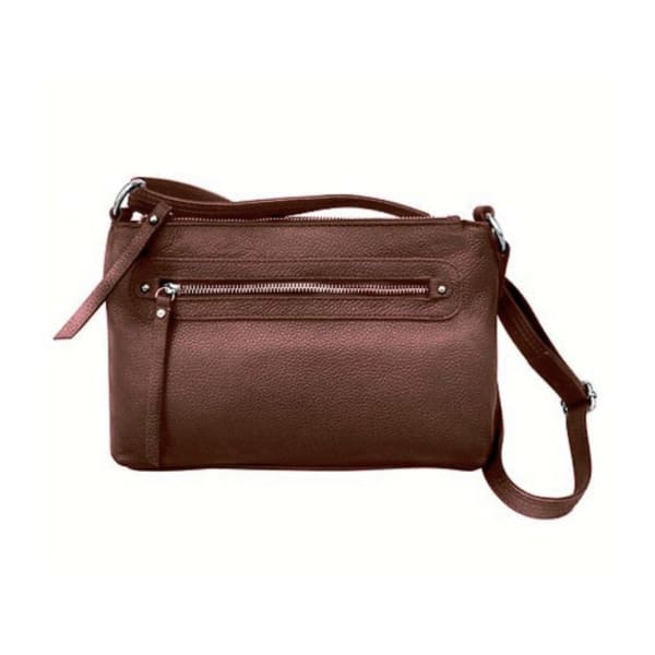 Roma Compact Leather Conceal Carry Lockable Clutch - NEW - Brown - Purse