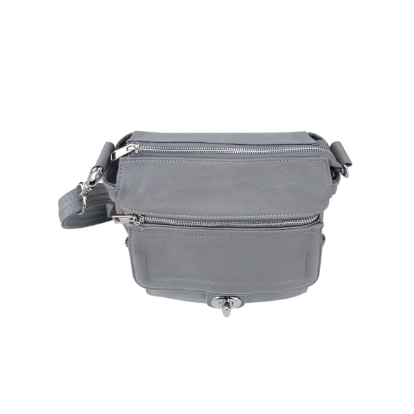 Roma Leather Square Zipper Front Pocket Lockable CCW Crossbody Purse - Hiding Hilda, LLC