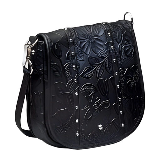 GTM Original Simple Bling Leather Tooled Crossbody Pouch - Hiding Hilda, LLC