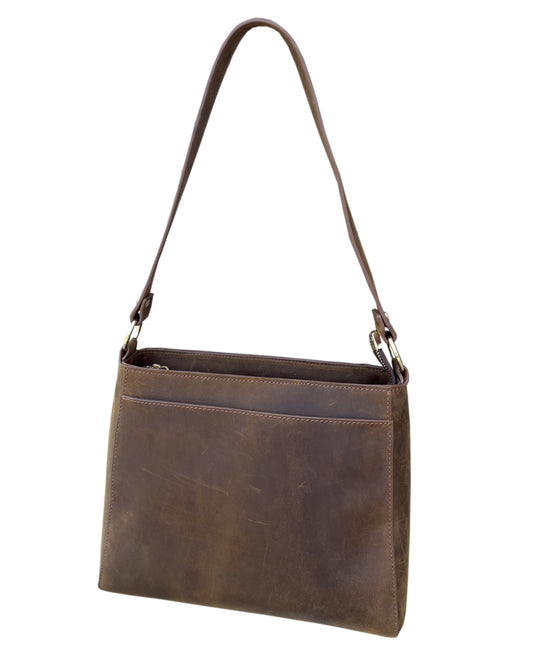 Roma Leather Concealed Carry Hobo Purse with 2 Strap for Versility