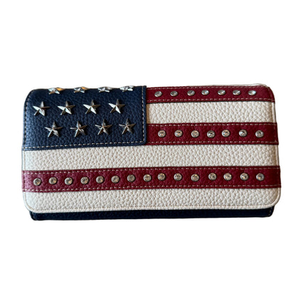 American Pride Trifold Wallet with Wristlet - Hiding Hilda, LLC
