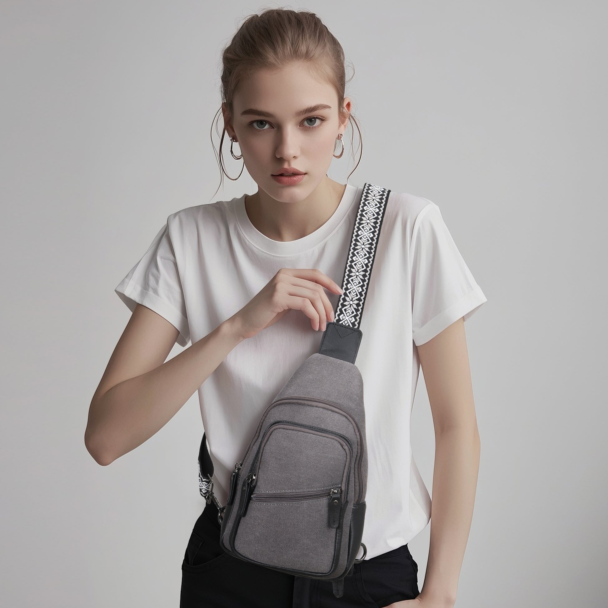 Indie Canvas Sling Bag - Hiding Hilda, LLC