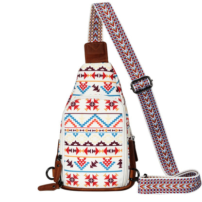 Aztec Indie Canvas Sling Bag - Hiding Hilda, LLC
