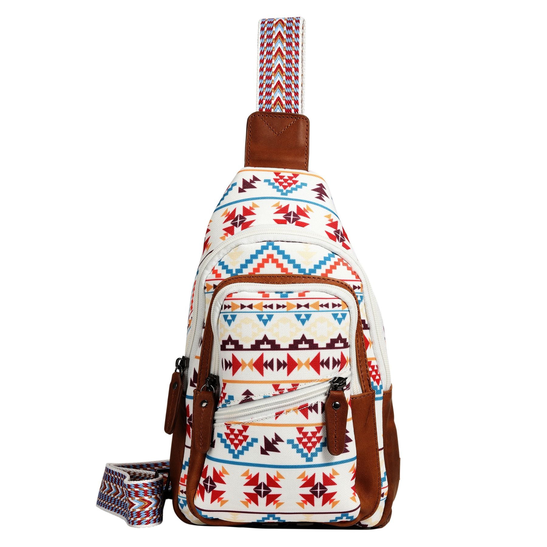Aztec Indie Canvas Sling Bag - Hiding Hilda, LLC
