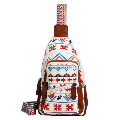 Aztec Indie Canvas Sling Bag - Hiding Hilda, LLC