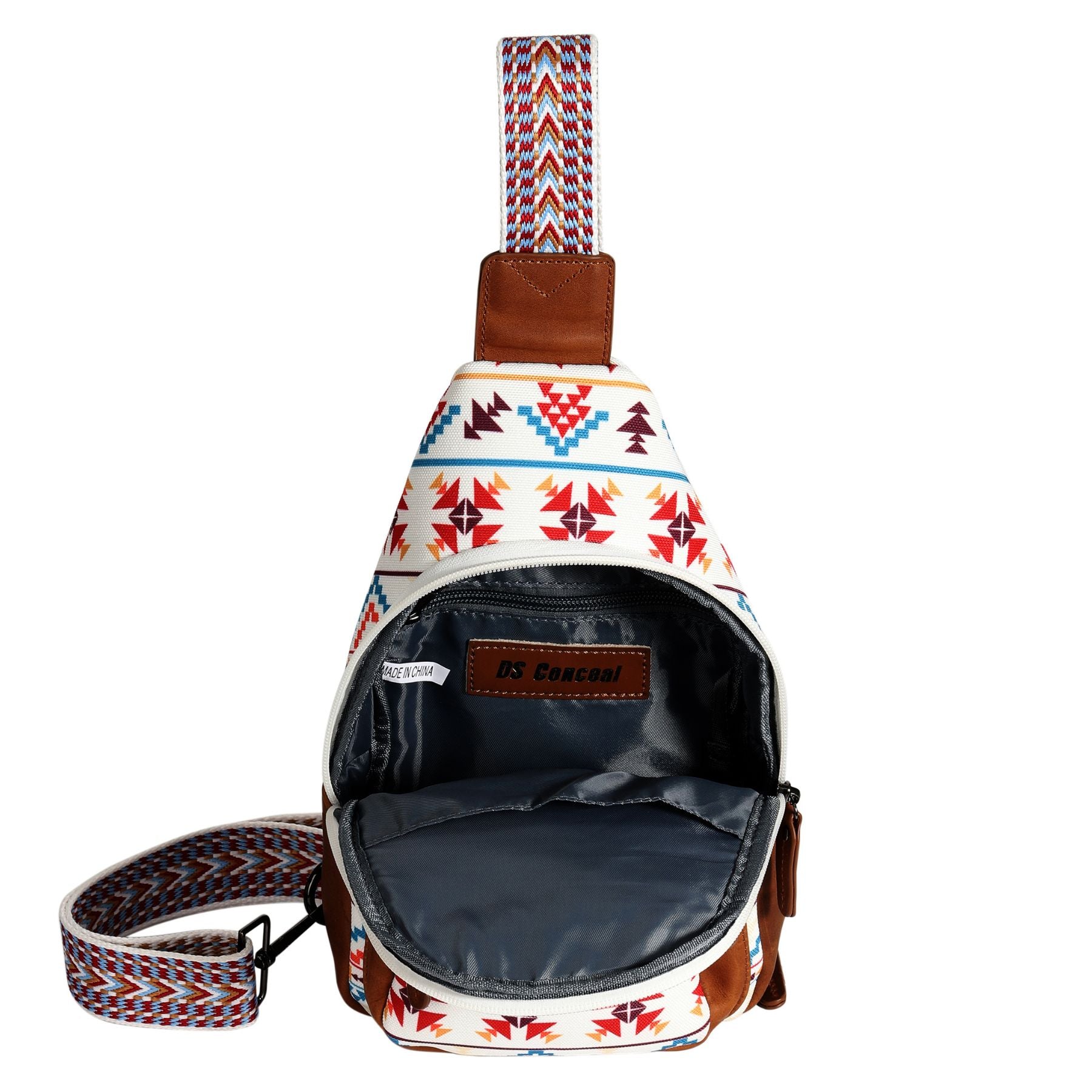 Aztec Indie Canvas Sling Bag - Hiding Hilda, LLC