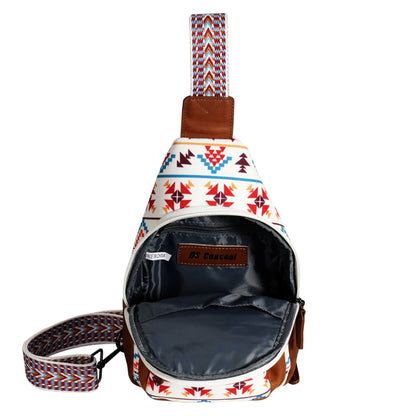 Aztec Indie Canvas Sling Bag - Hiding Hilda, LLC