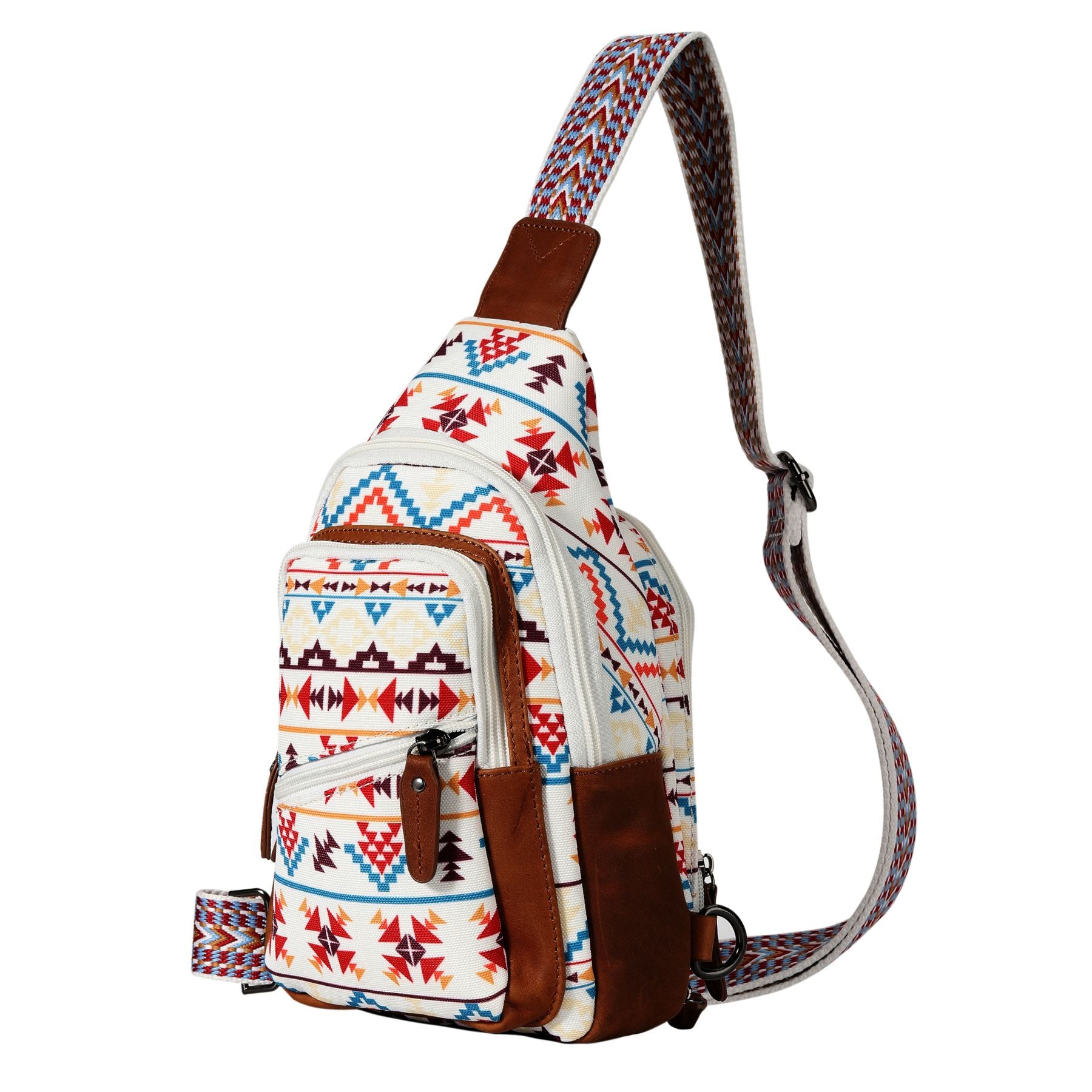 Aztec Indie Canvas Sling Bag - Hiding Hilda, LLC