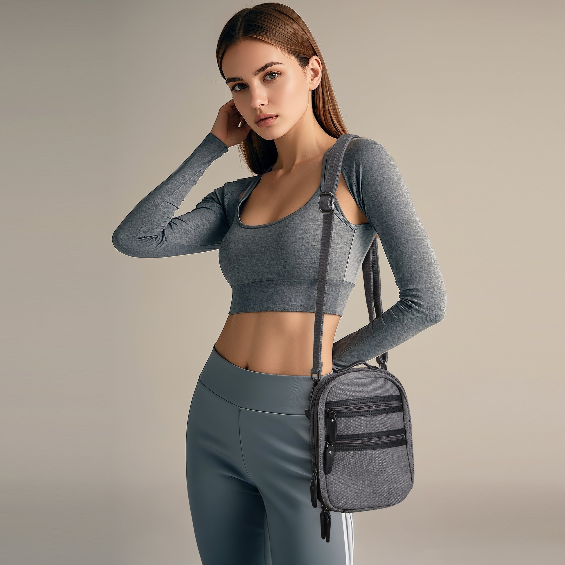 Jax Unisex Canvas Crossbody - Hiding Hilda, LLC