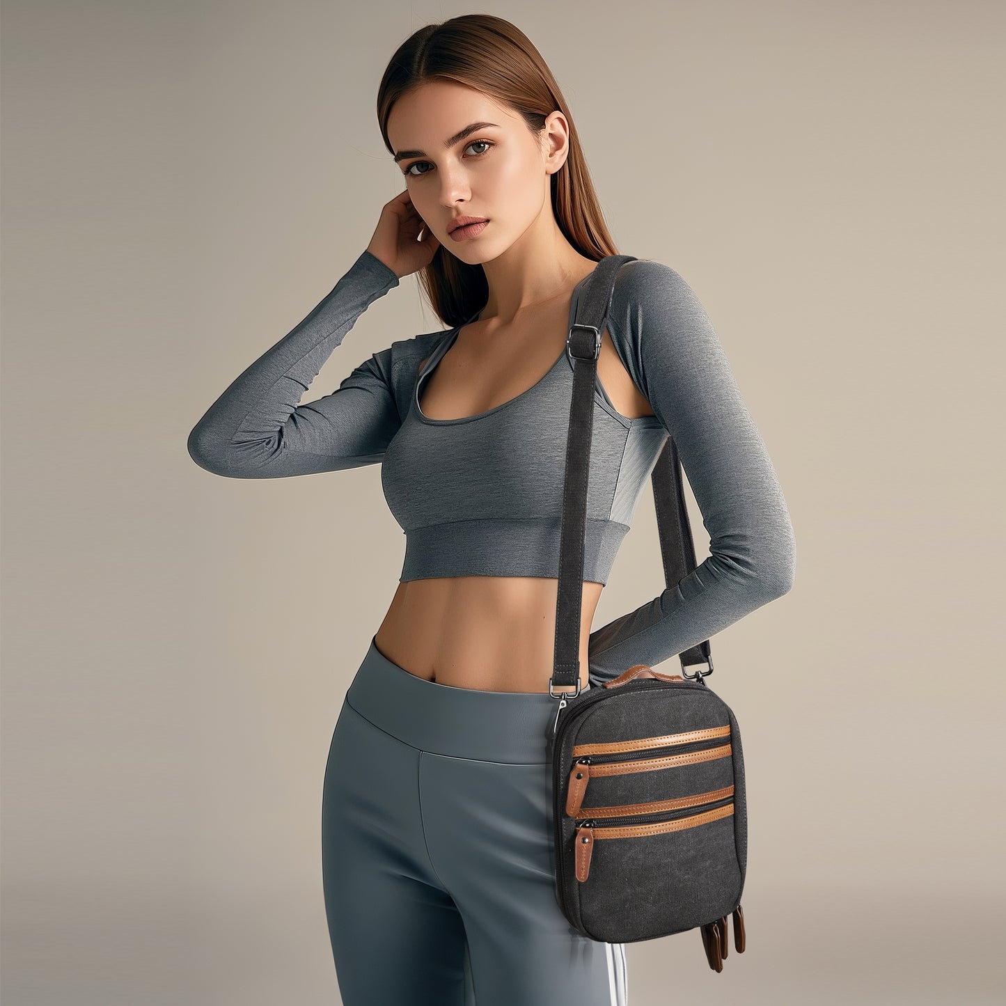 Jax Unisex Canvas Crossbody - Hiding Hilda, LLC