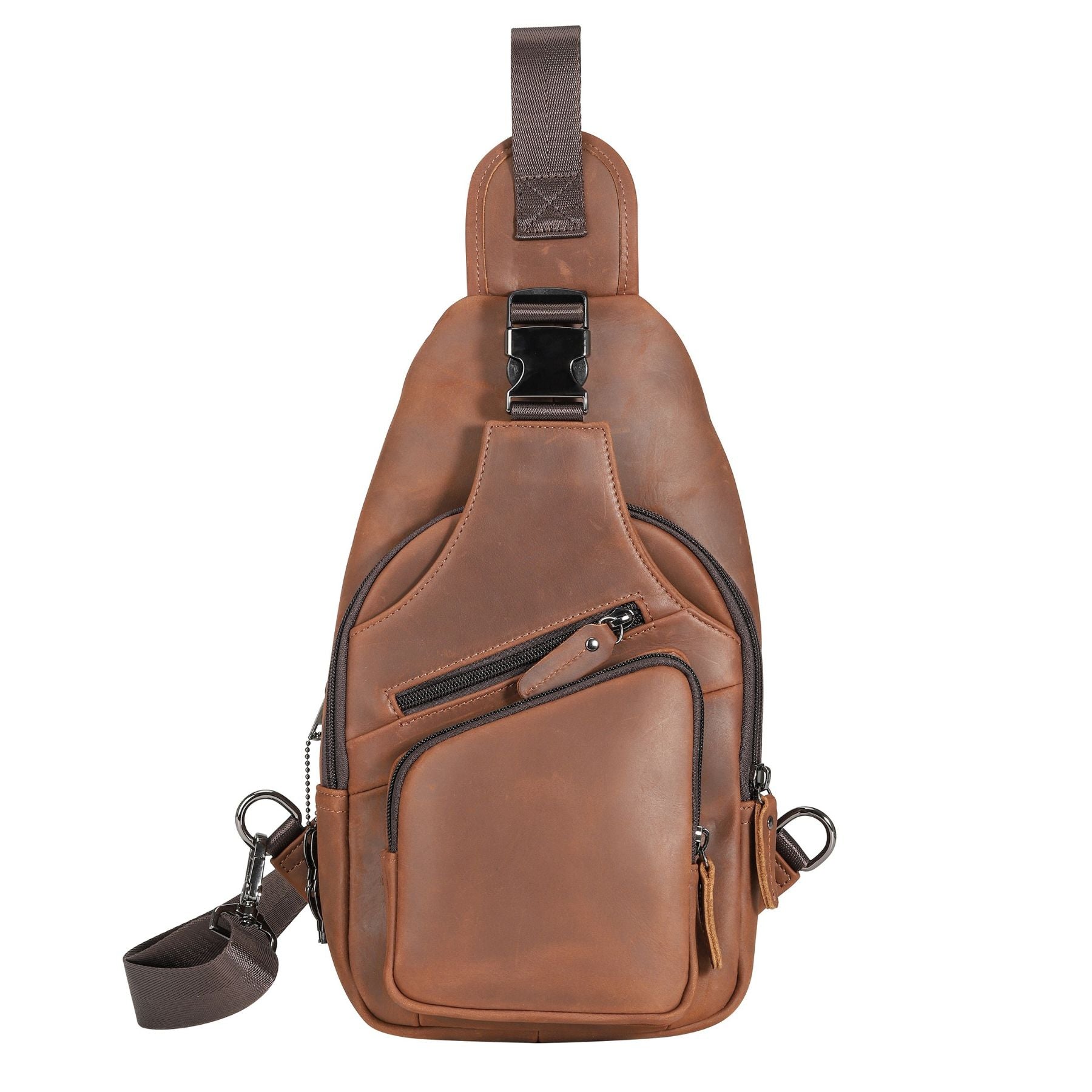 Xander Unisex Leather Sling Bag - Hiding Hilda, LLC