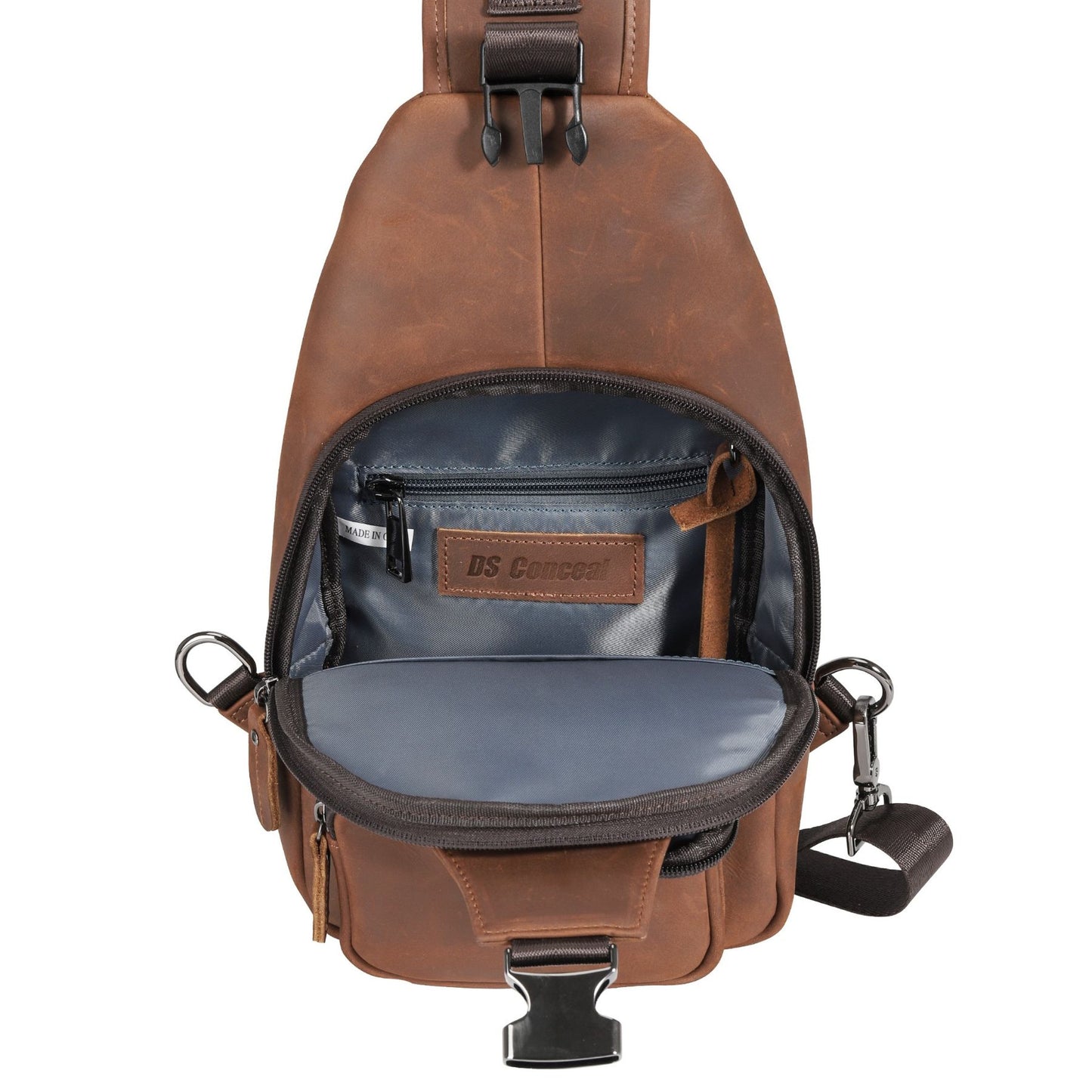 Xander Unisex Leather Sling Bag - Hiding Hilda, LLC