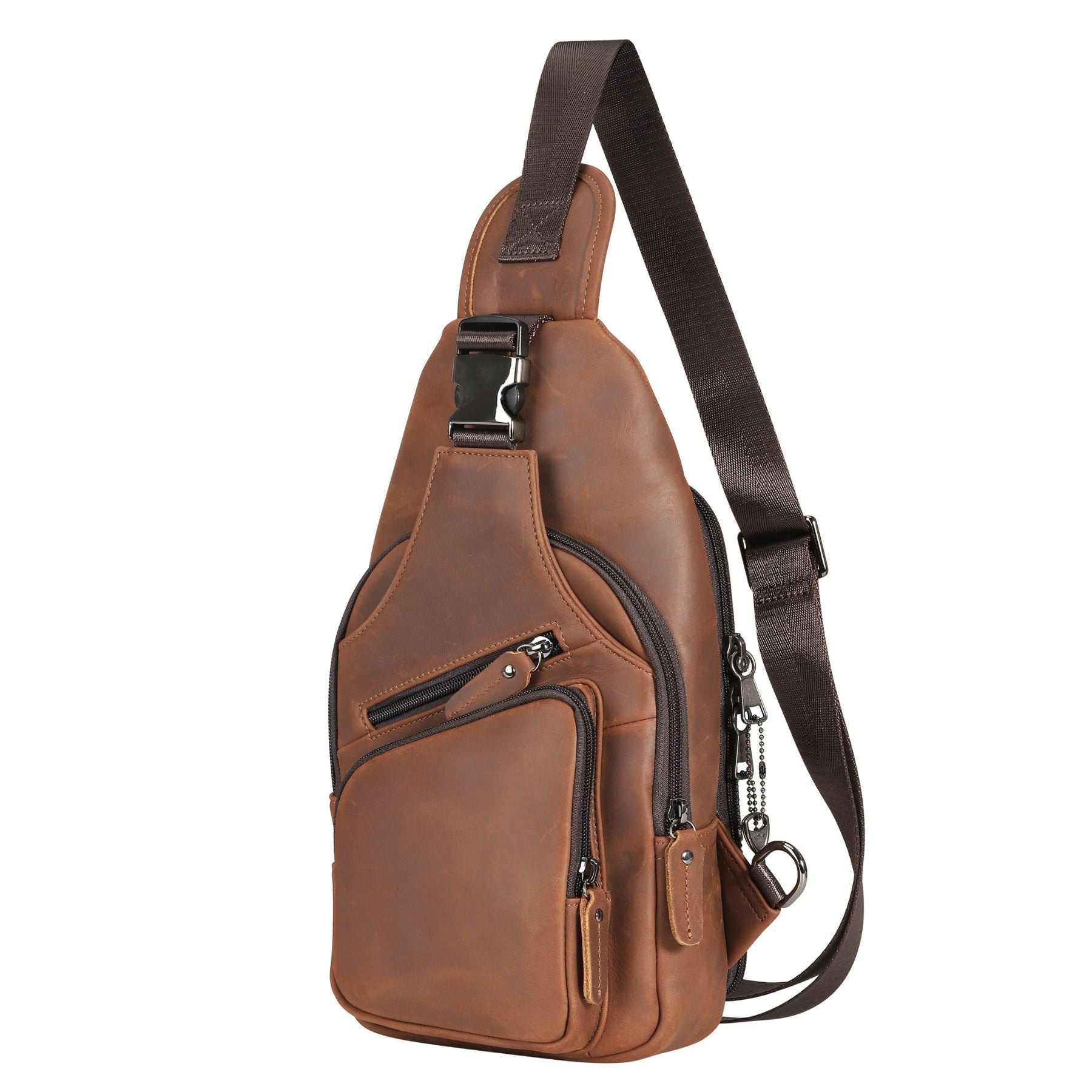 Xander Unisex Leather Sling Bag - Hiding Hilda, LLC