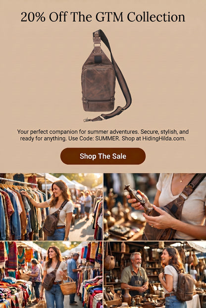 GTM Original RFID Lined Distressed Leather Sling Bag