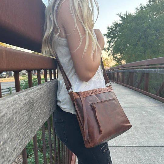 Faith Leather Lockable Concealed Carry Crossbody Purse - Hiding Hilda, LLC