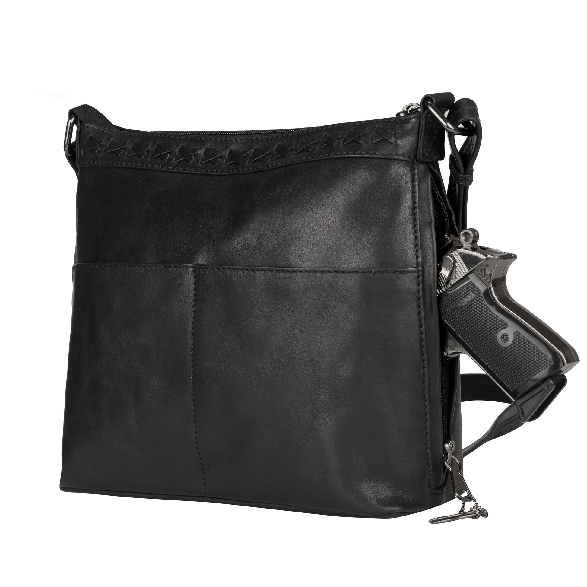 Faith Leather Lockable Crossbody Purse - Hiding Hilda, LLC