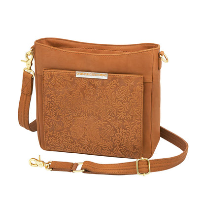 GTM Slim Crossbody, Debossed USA Cowhide with Built in Wallet - Hiding Hilda, LLC