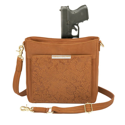 GTM Slim Crossbody, Debossed USA Cowhide with Built in Wallet - Hiding Hilda, LLC