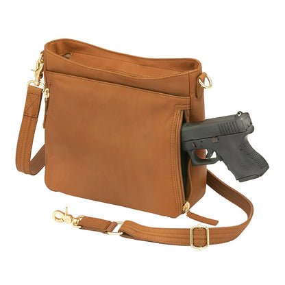 GTM Slim Crossbody, Debossed USA Cowhide with Built in Wallet - Hiding Hilda, LLC