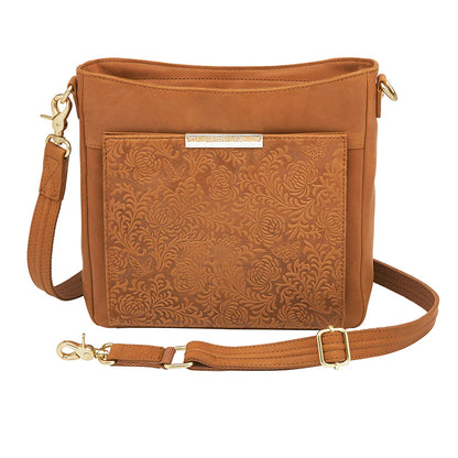 GTM Slim Crossbody, Debossed USA Cowhide with Built in Wallet - Hiding Hilda, LLC