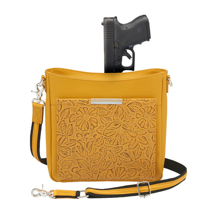 GTM Slim Crossbody, Debossed USA Cowhide with Built in Wallet - Hiding Hilda, LLC