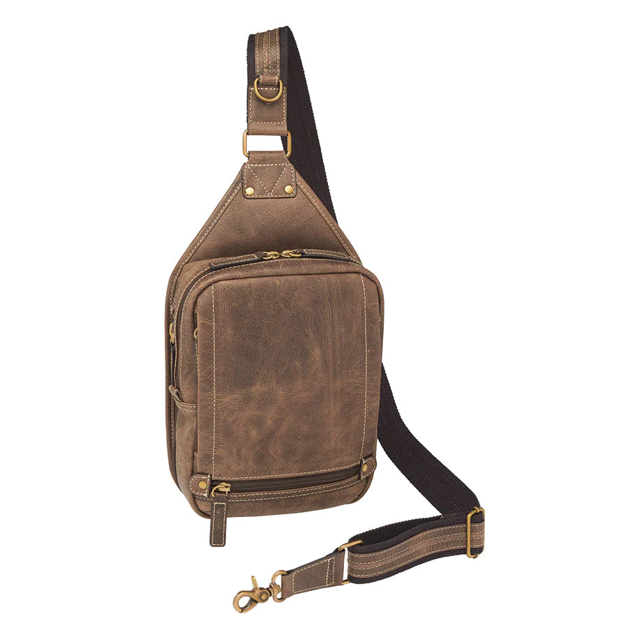 GTM Original RFID Lined Distressed Leather MINI Sling Bag - Hiding Hilda, LLC