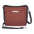 GTM Original Cinnamon & Black Leather Crossbody Purse with Built in Wallet - Hiding Hilda, LLC