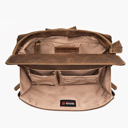 GTM Original Distressed Caramel Buffalo Leather Crossbody w/built in wallet - Hiding Hilda, LLC