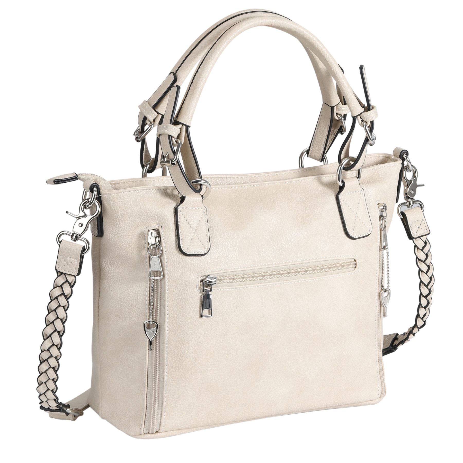 Lady Conceal Ella Braided Lockable Satchel with Crossbody Strap - Hiding Hilda, LLC