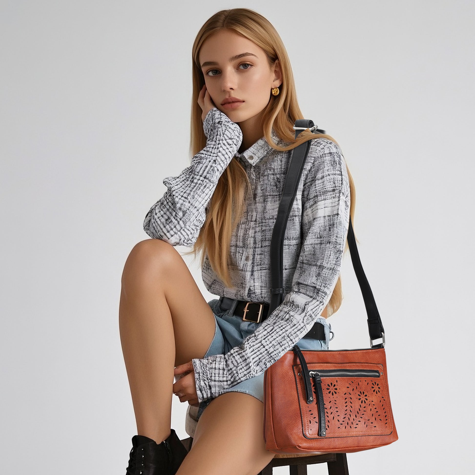 Hailey Compact Crossbody Purse - Hiding Hilda, LLC