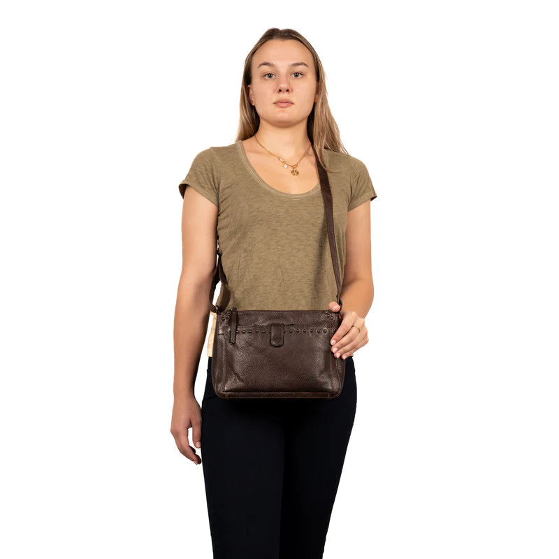 Leah Buffalo Leather Crossbody with Wallet - Hiding Hilda, LLC