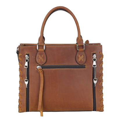 Emma Locking Leather Satchel