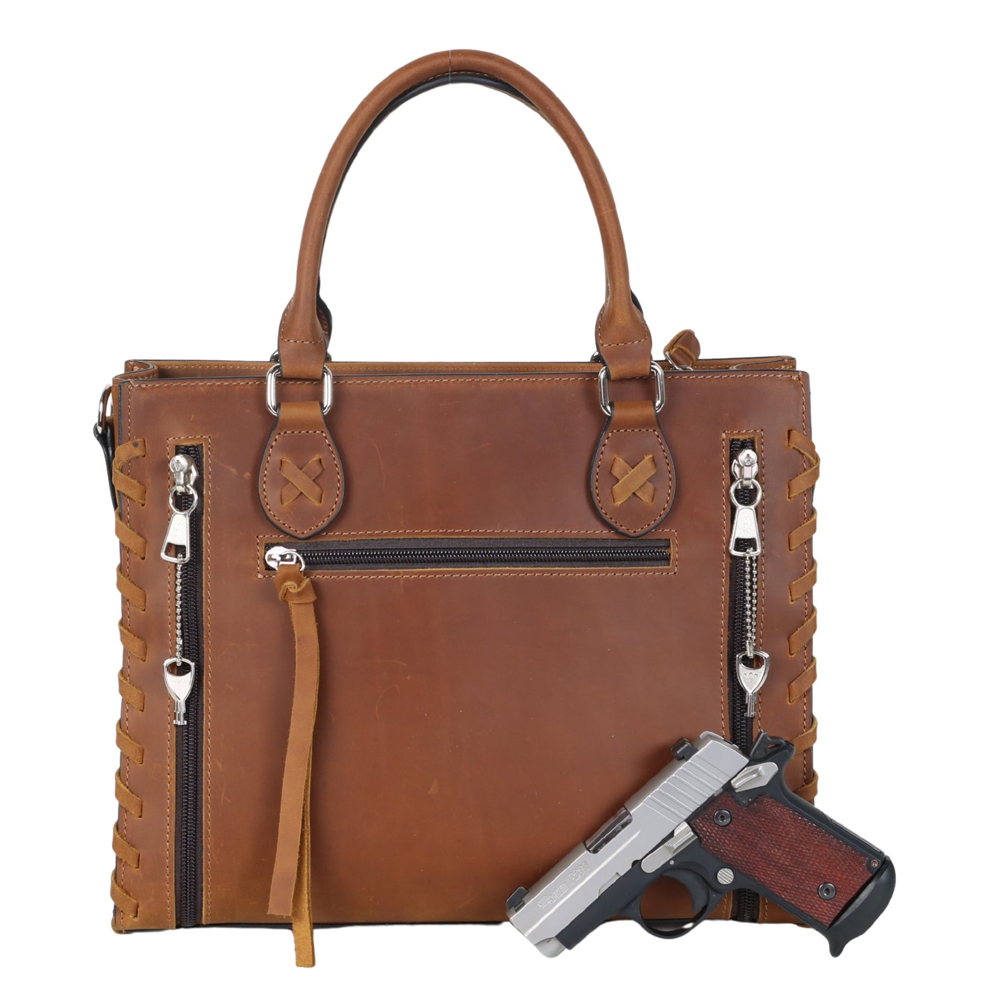 Emma Locking Leather Satchel