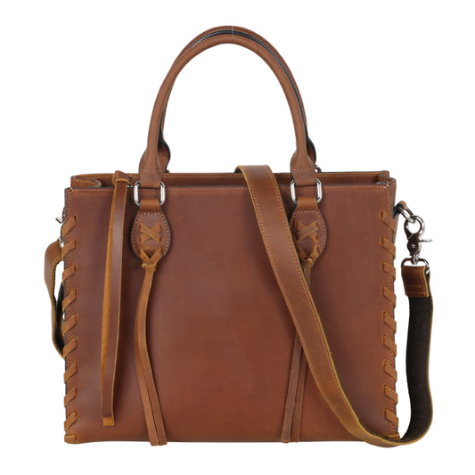 Emma Locking Leather Satchel